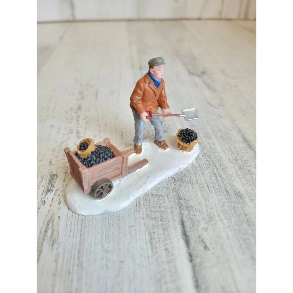 Lemax coal man snow village accessory Xmas‎ shovel